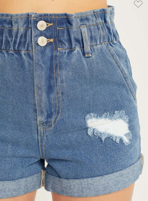 Dramatica High Waisted Denim Shorts